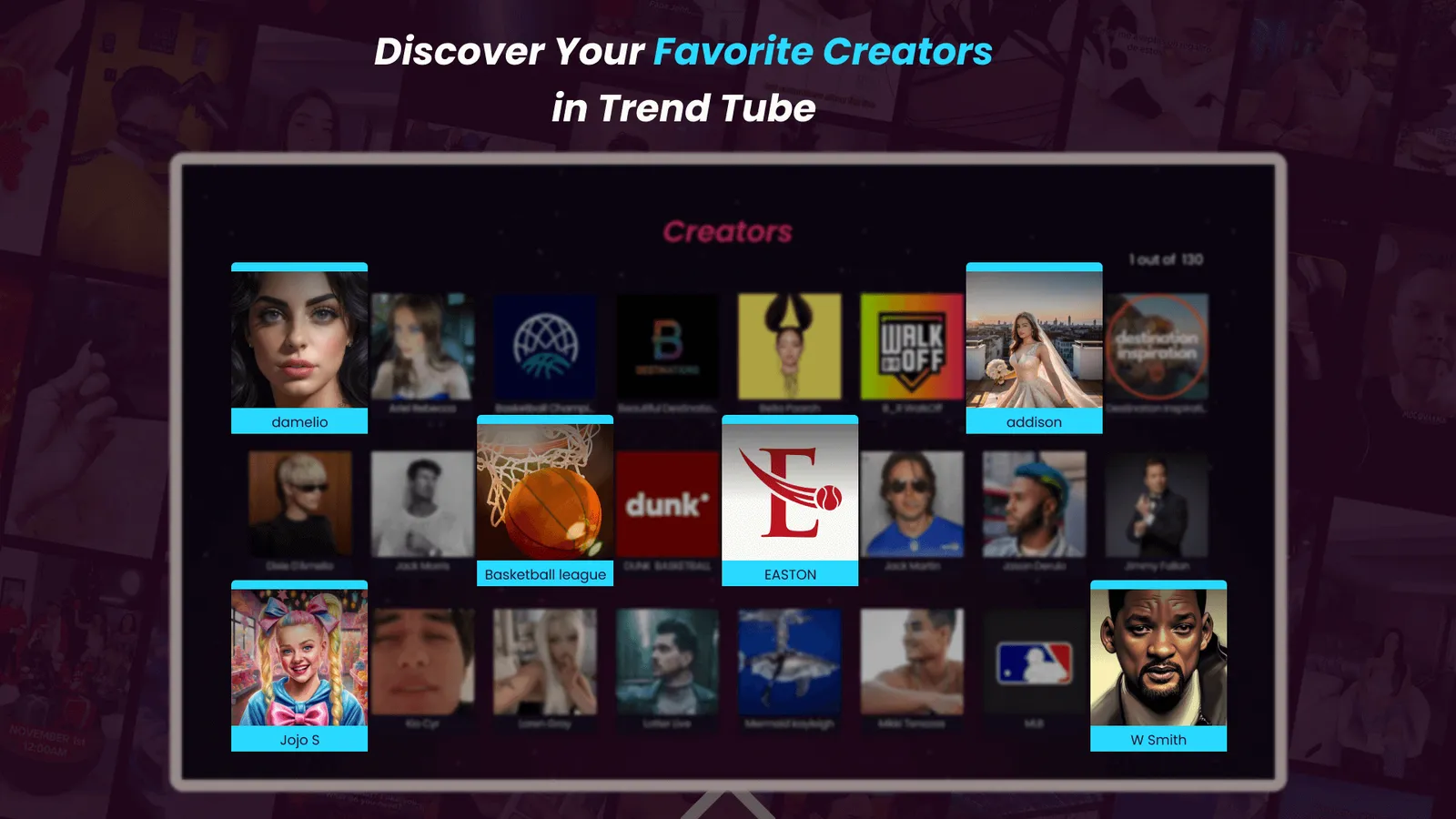 The Trend Tube creators grid